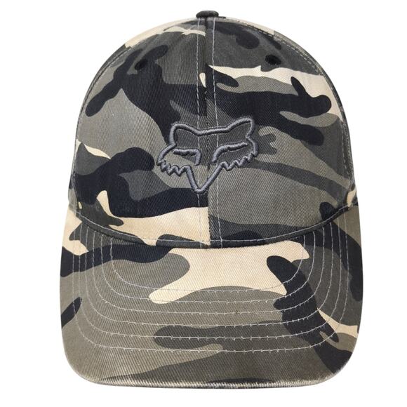 Fox Fitted Baseball Hat Multicolor Camo XL Embroidered Logo Flexfit - Picture 1 of 9